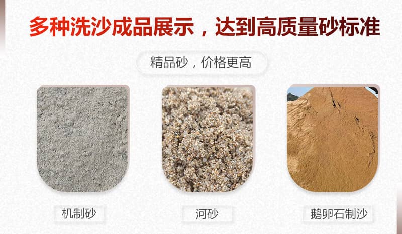 多种洗砂成品展示